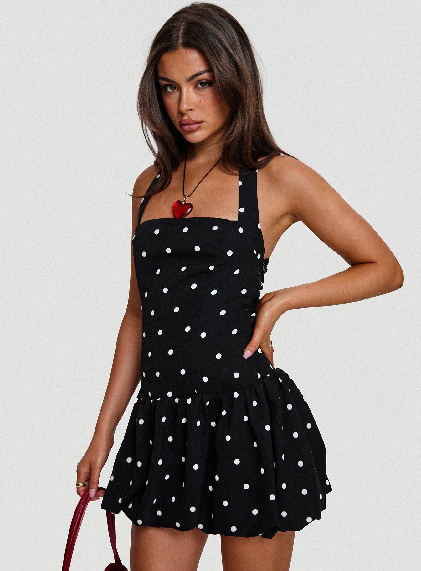 Gigli Bubble Hem Mini Dress Polka Dot