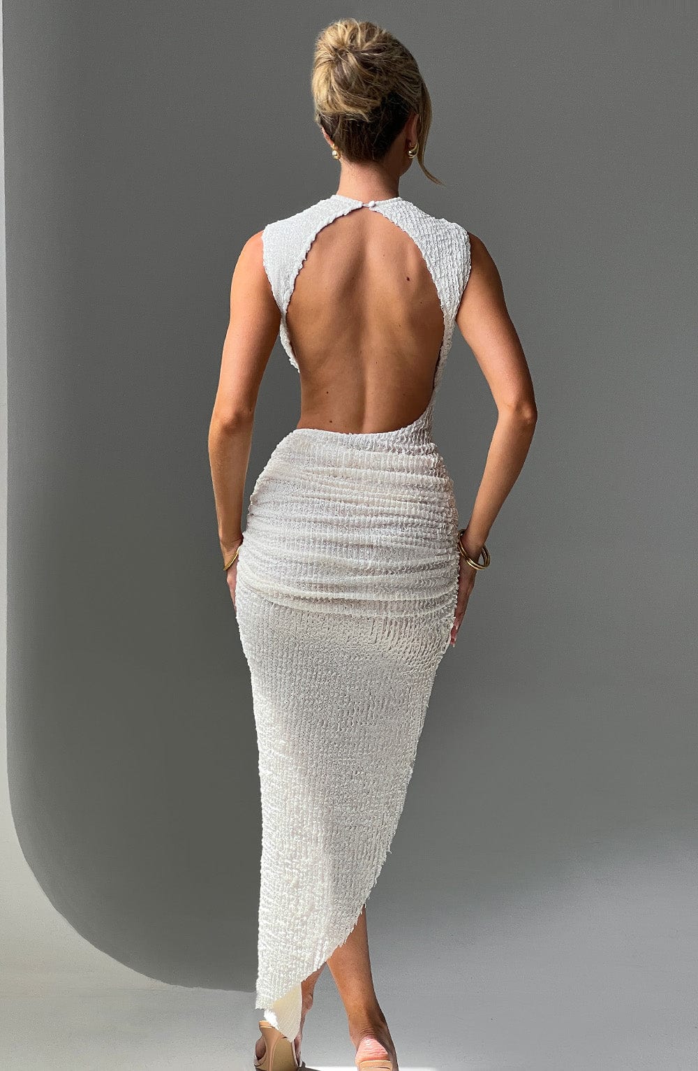 WHITE MIDI DRESS