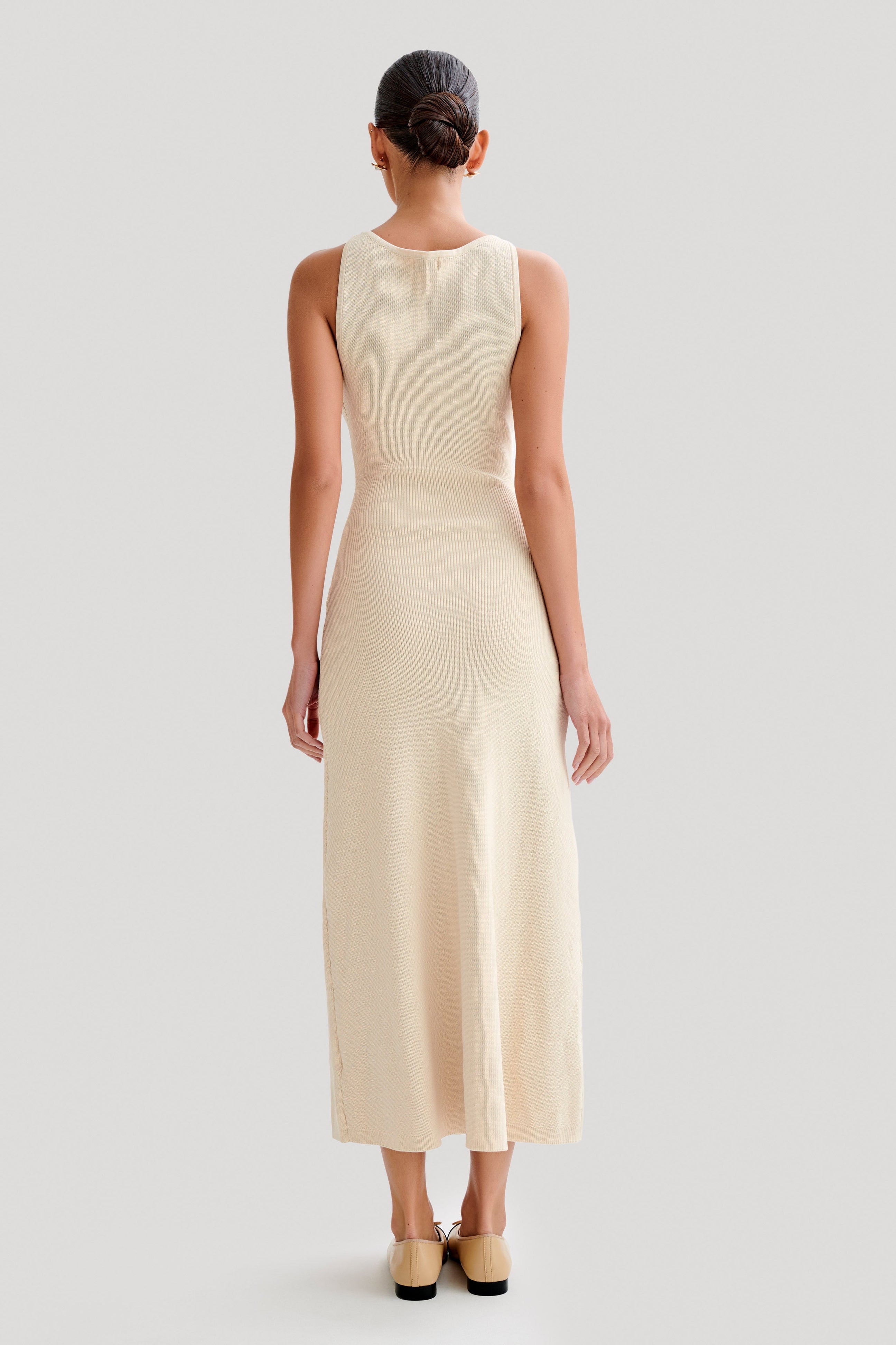 CREAM KNIT MAXI DRESS