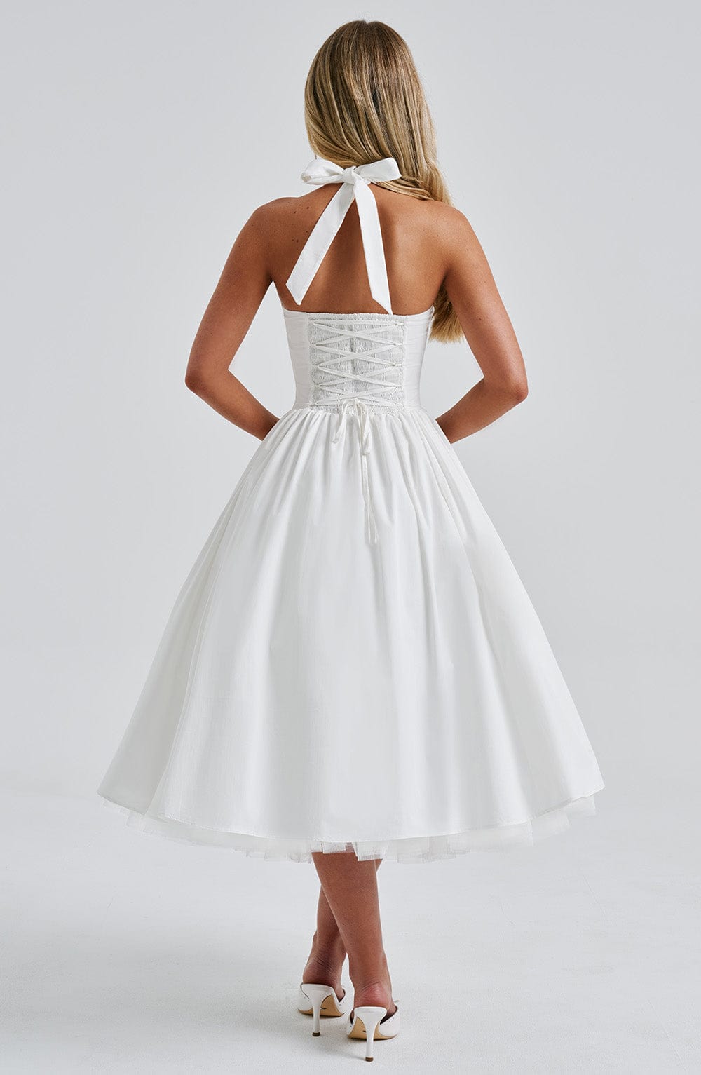WHITE MIDI DRESS
