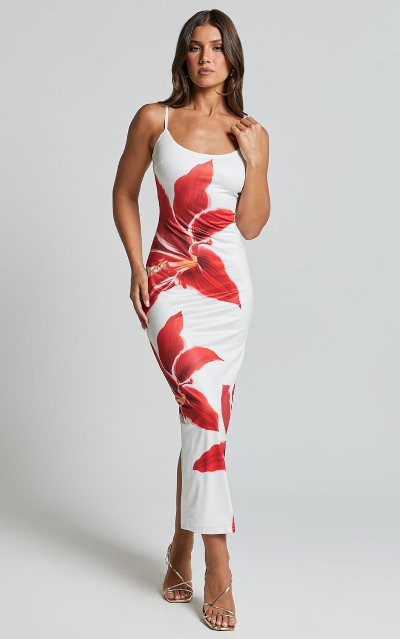 WHITE FLORAL MAXI DRESS