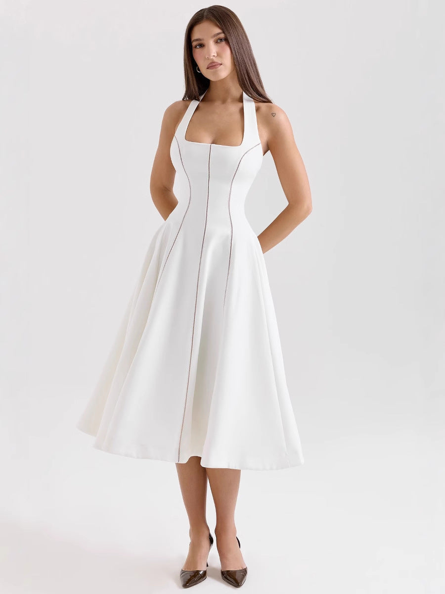 WHITE MIDI DRESS