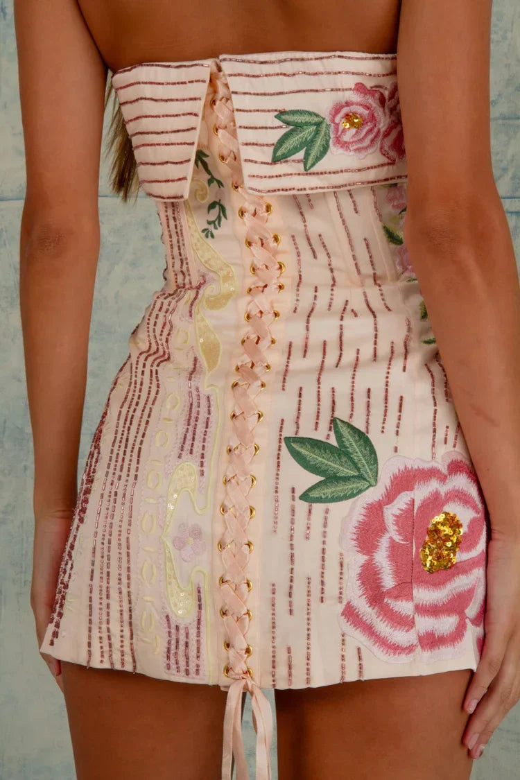PINK FLORAL MINI DRESS