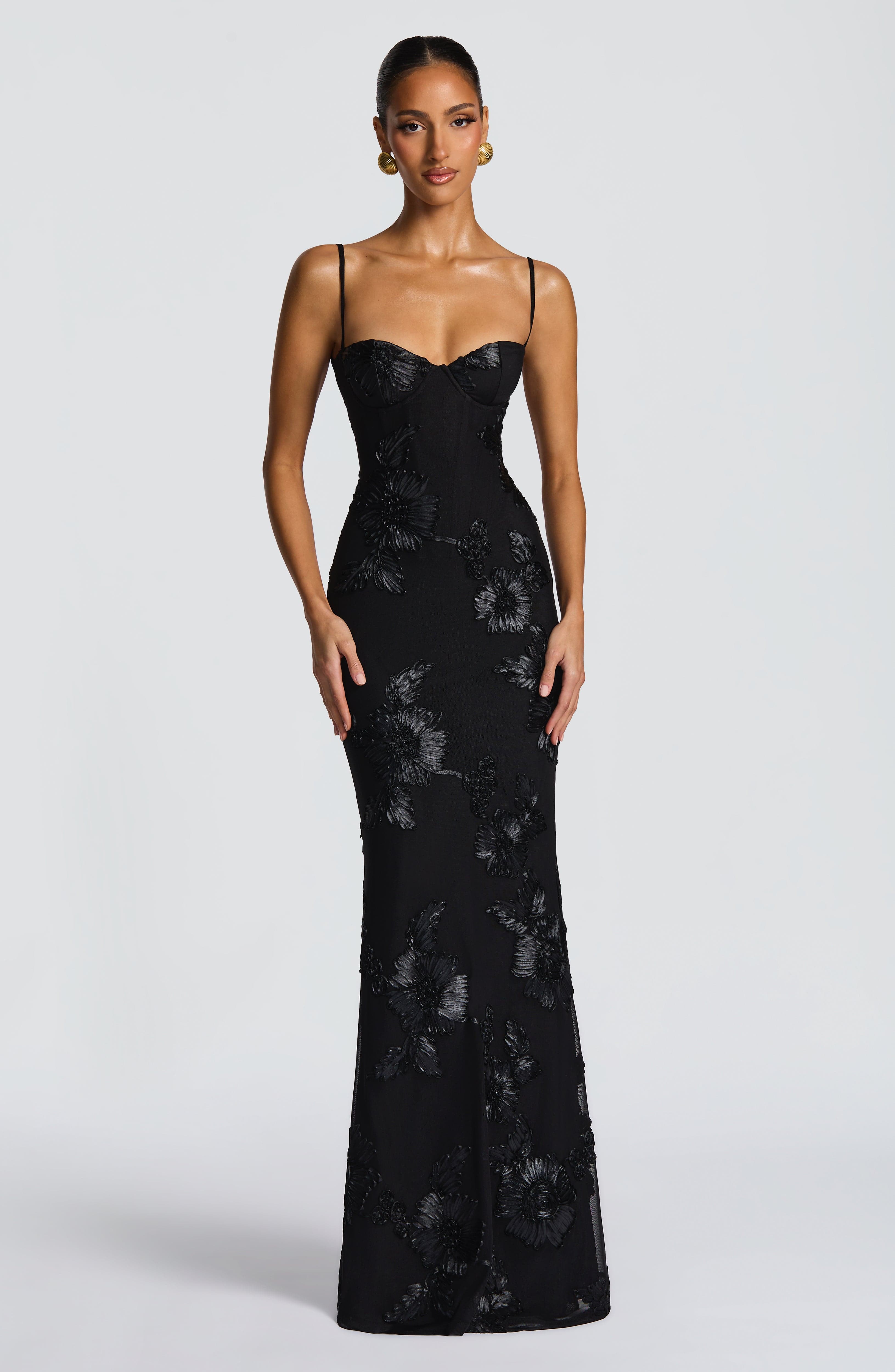 Velours-Maxikleid