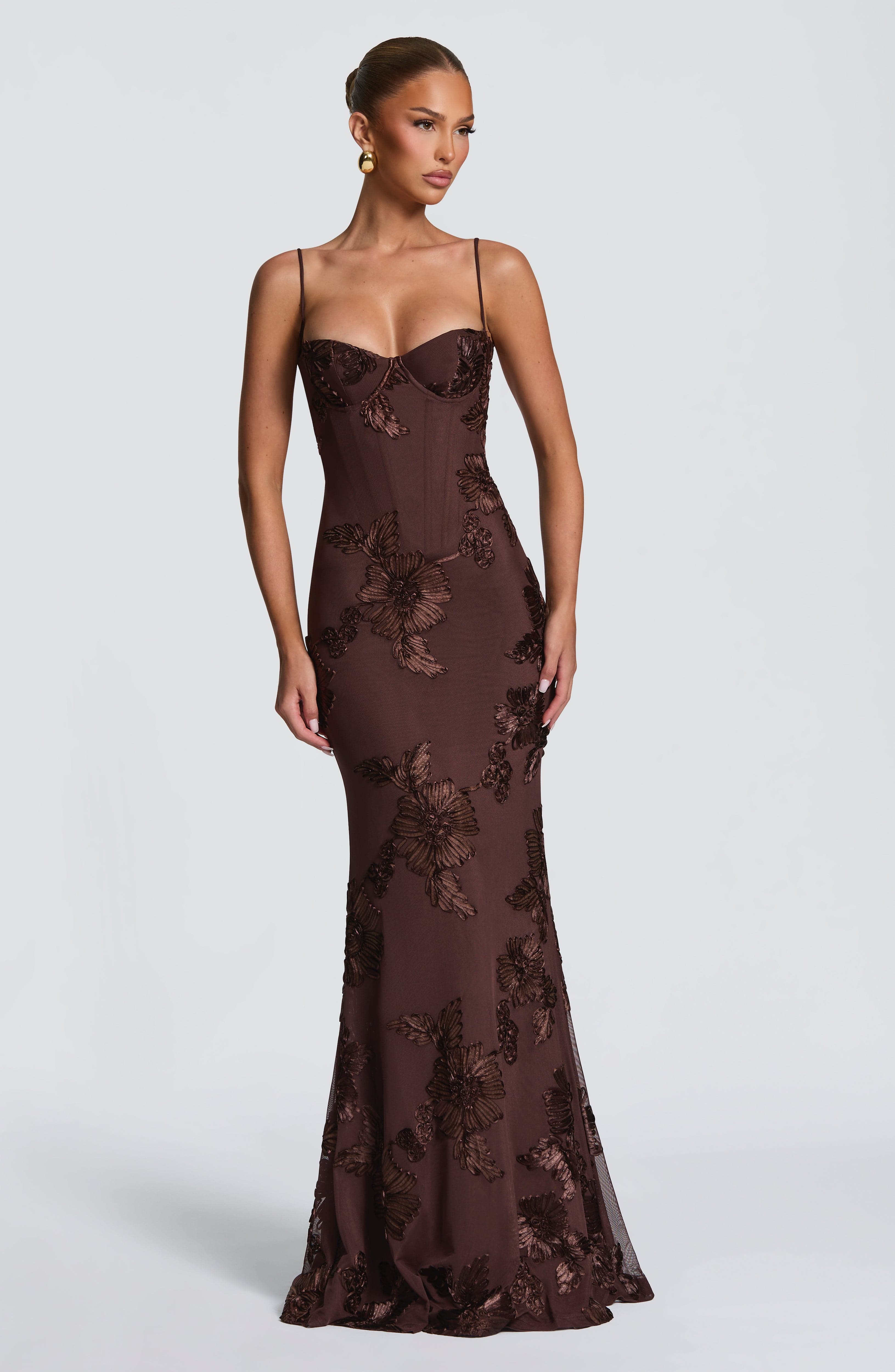 Velours-Maxikleid