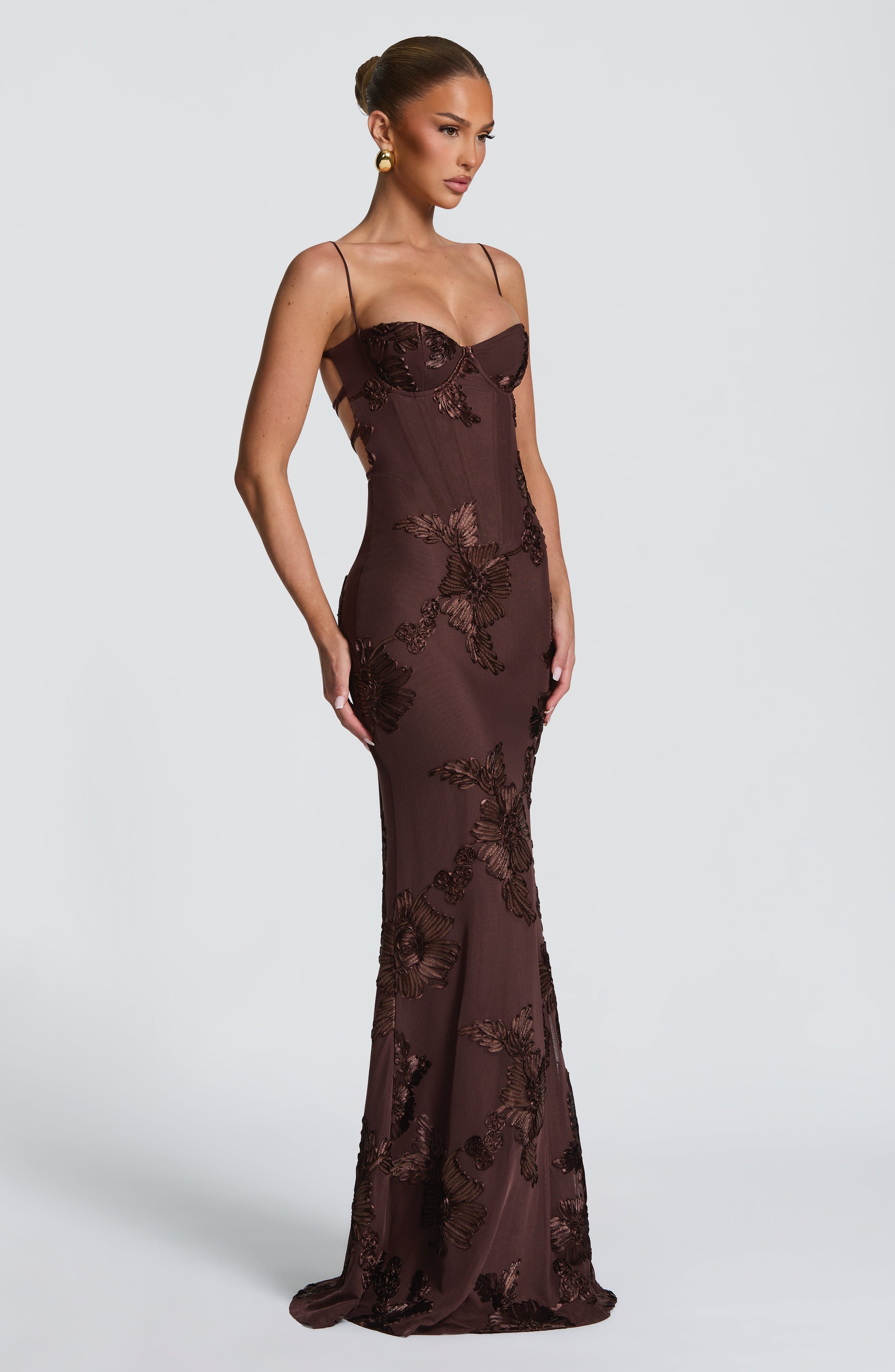 Velours-Maxikleid