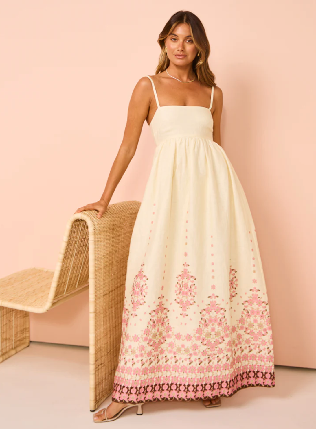 WHITE FLORAL MAXI DRESS