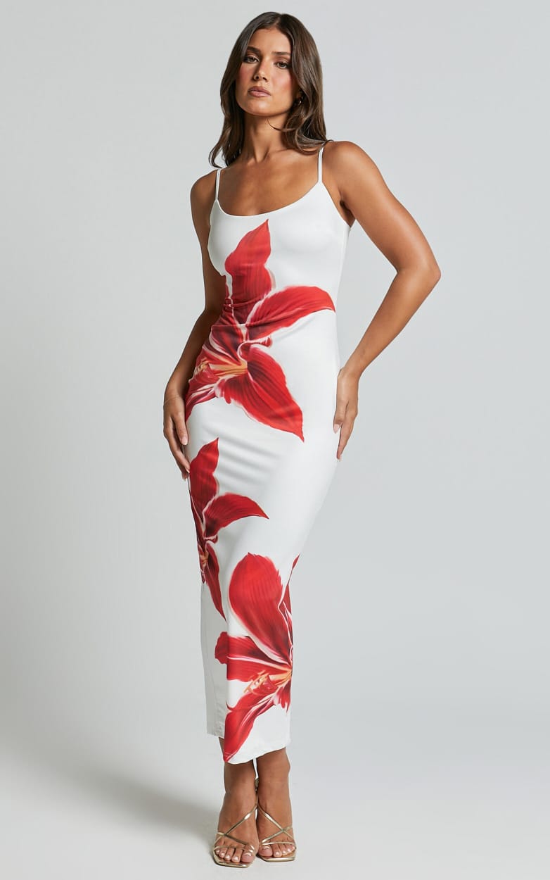 WHITE FLORAL MAXI DRESS