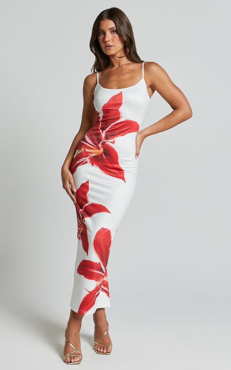 WHITE FLORAL MAXI DRESS