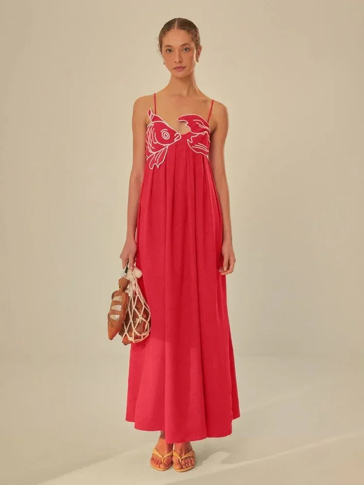 RED MAXI DRESS