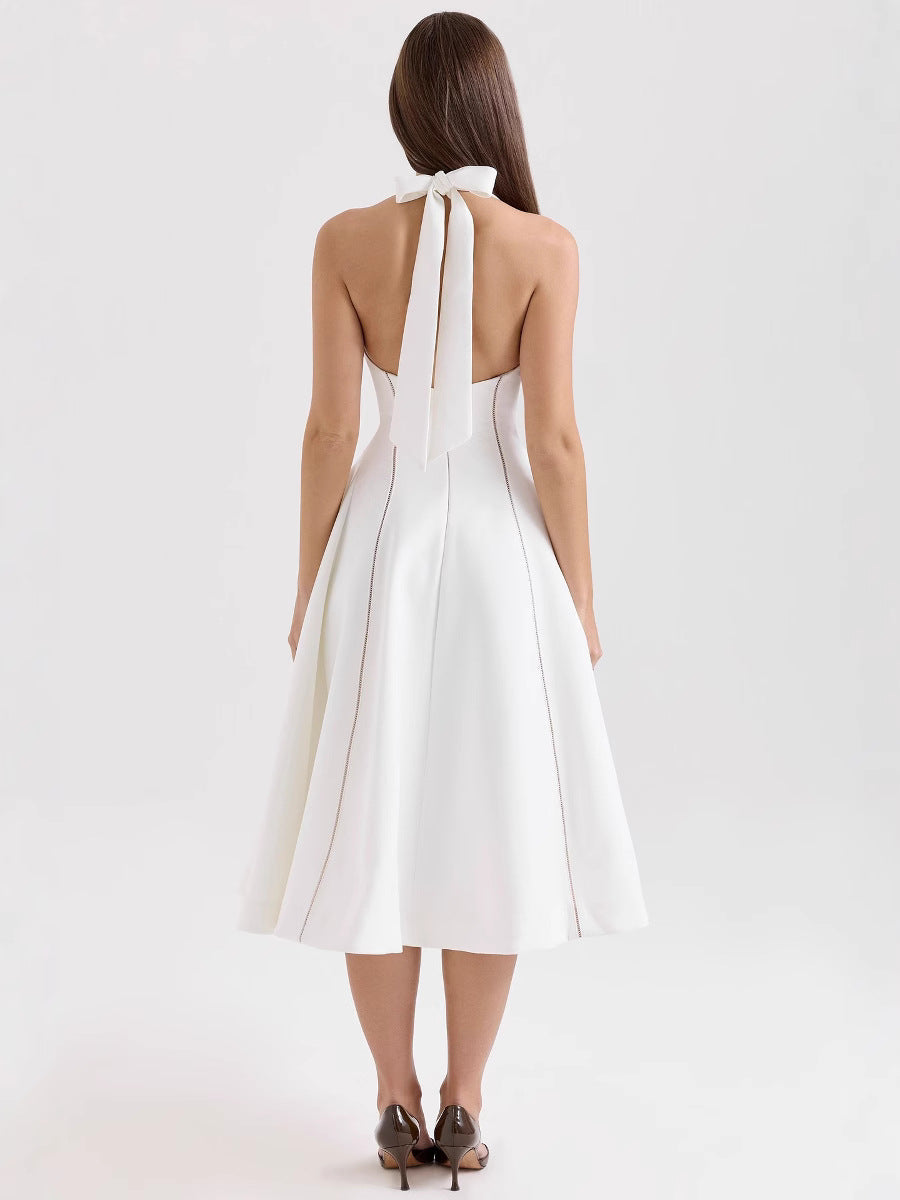 WHITE MIDI DRESS