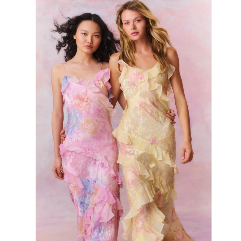 YELLOW FLORAL MAXI DRESS