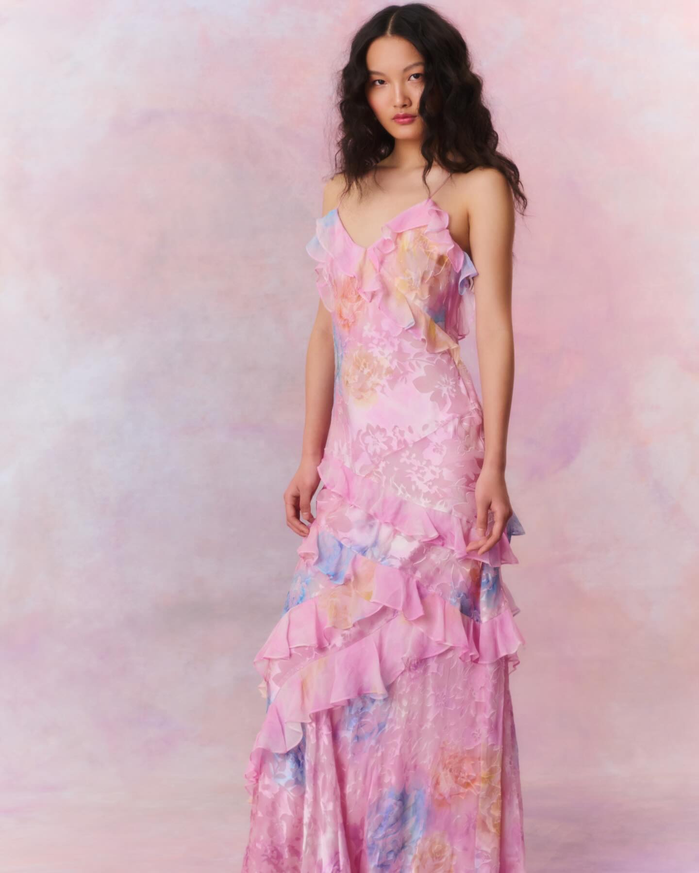 PINK FLORAL MAXI DRESS