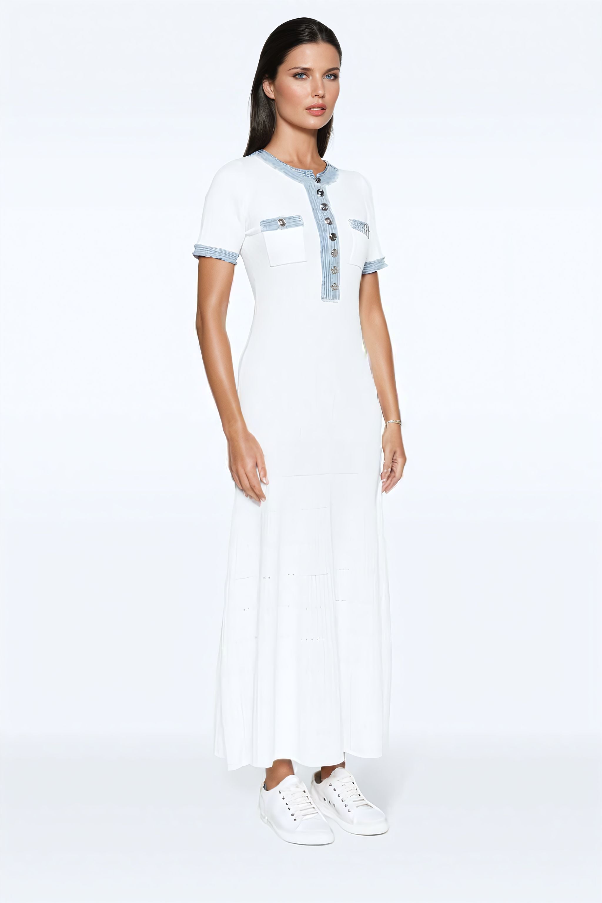 WHITE  KNIT MAXI DRESS