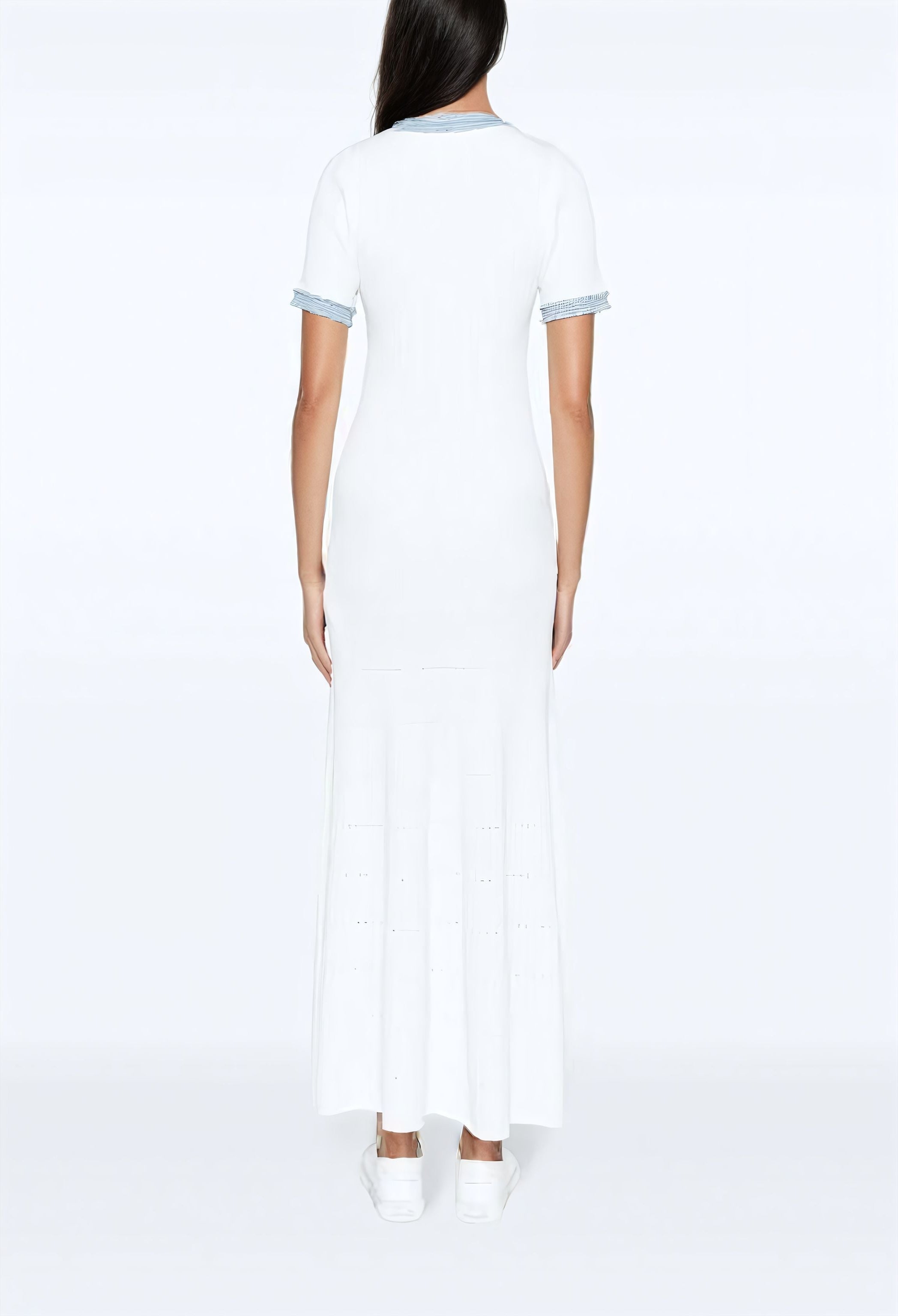WHITE KNIT MAXI DRESS
