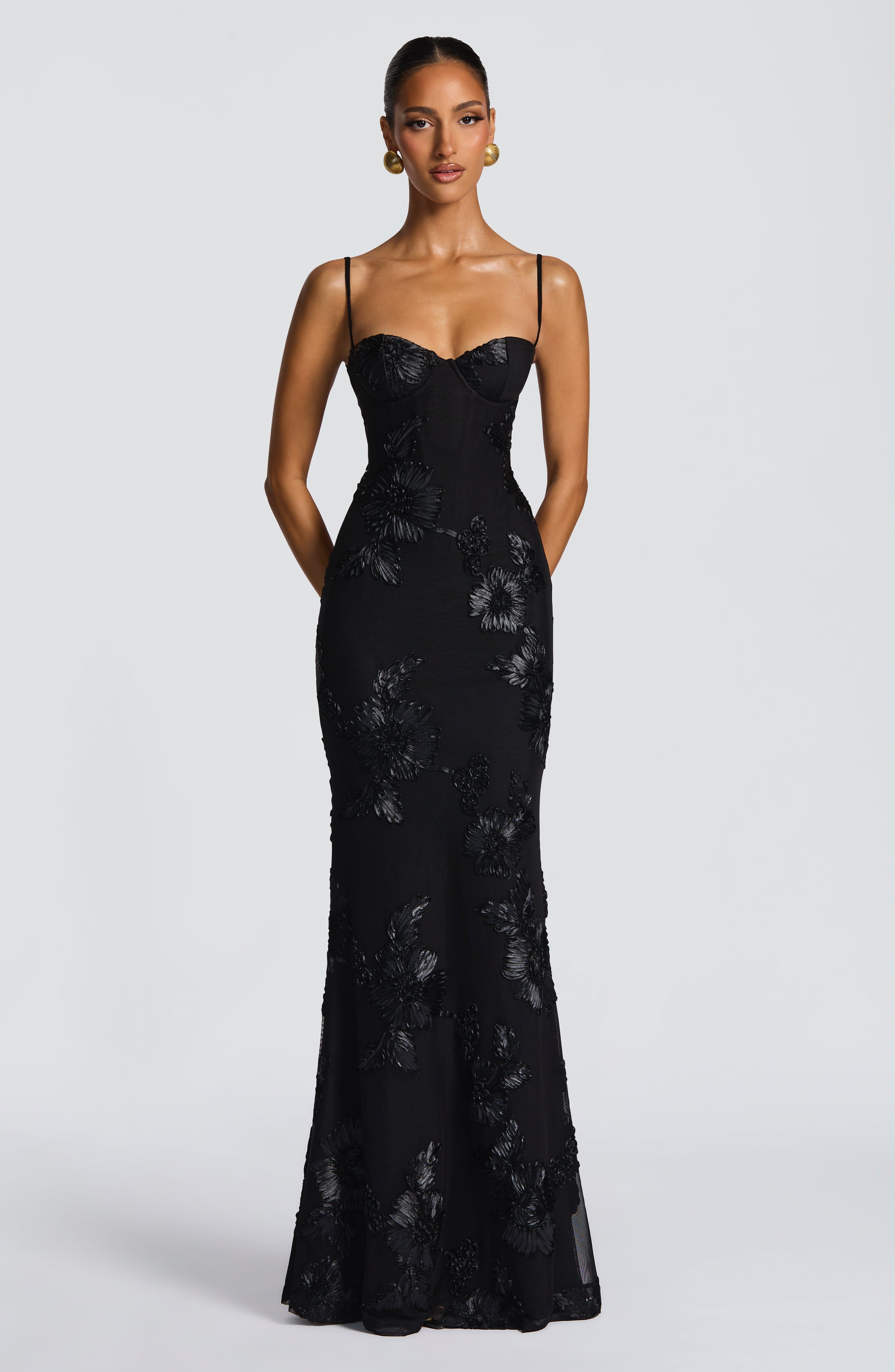 Velours-Maxikleid