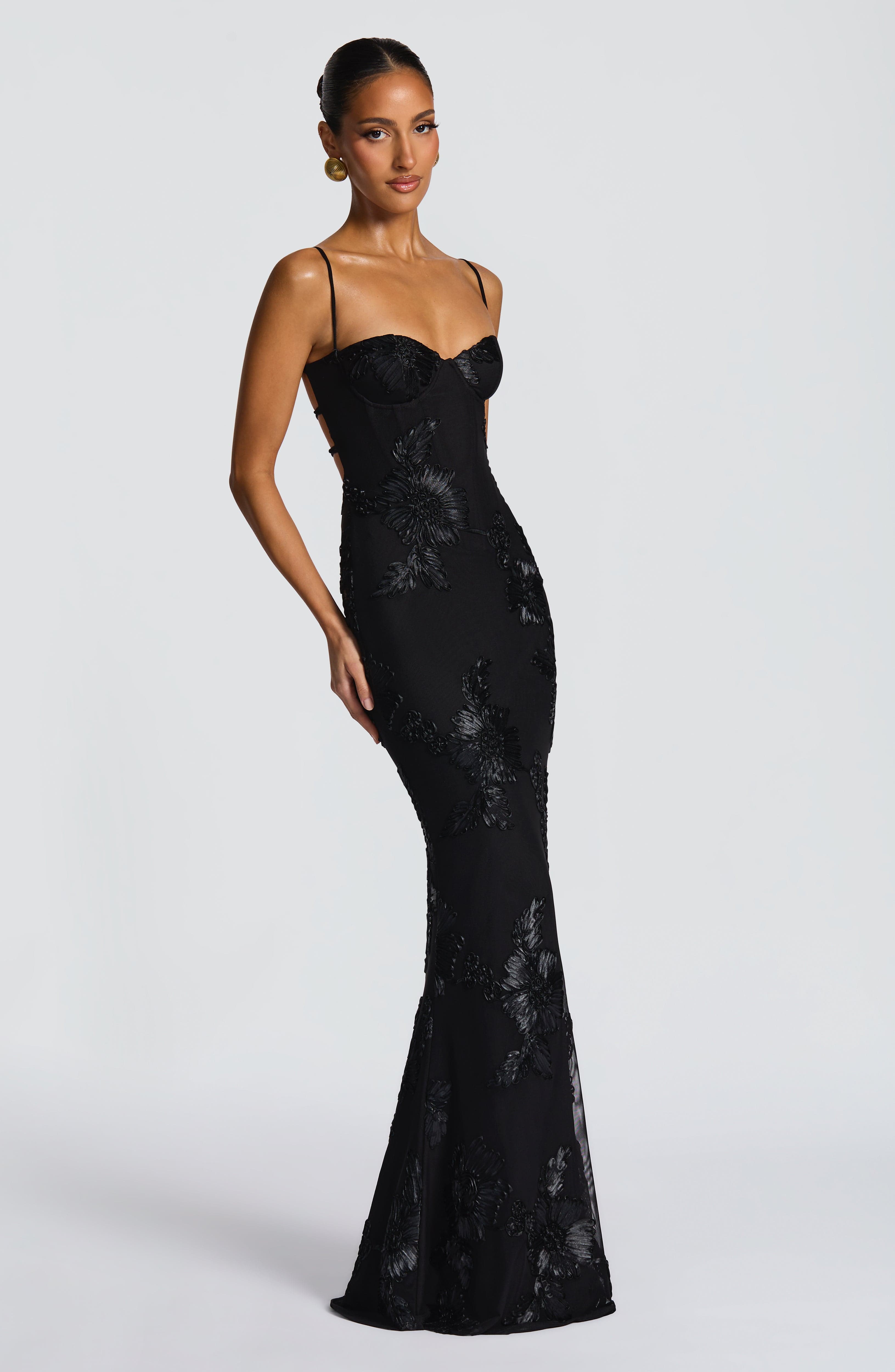 Velours-Maxikleid