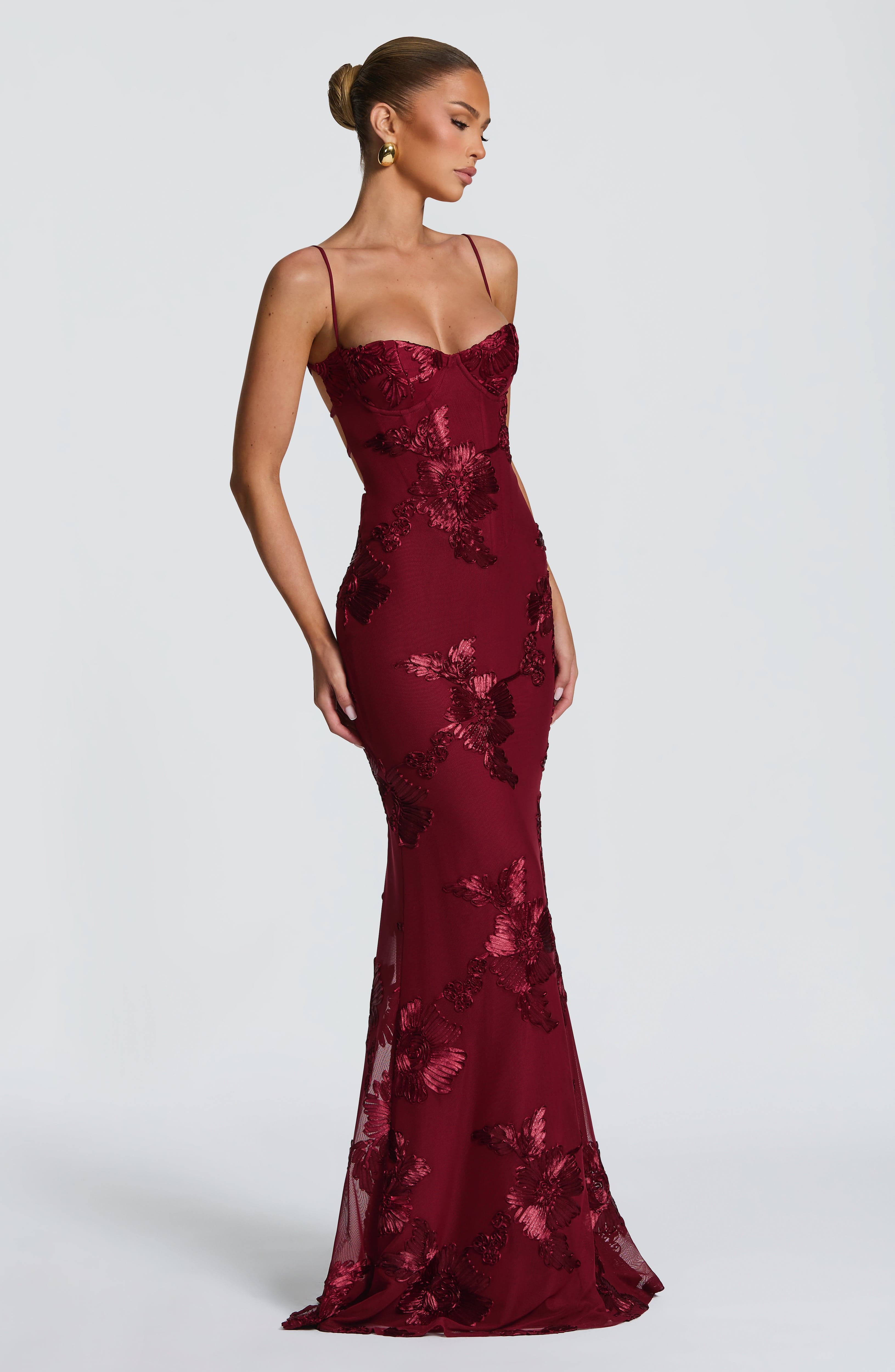 Velours-Maxikleid