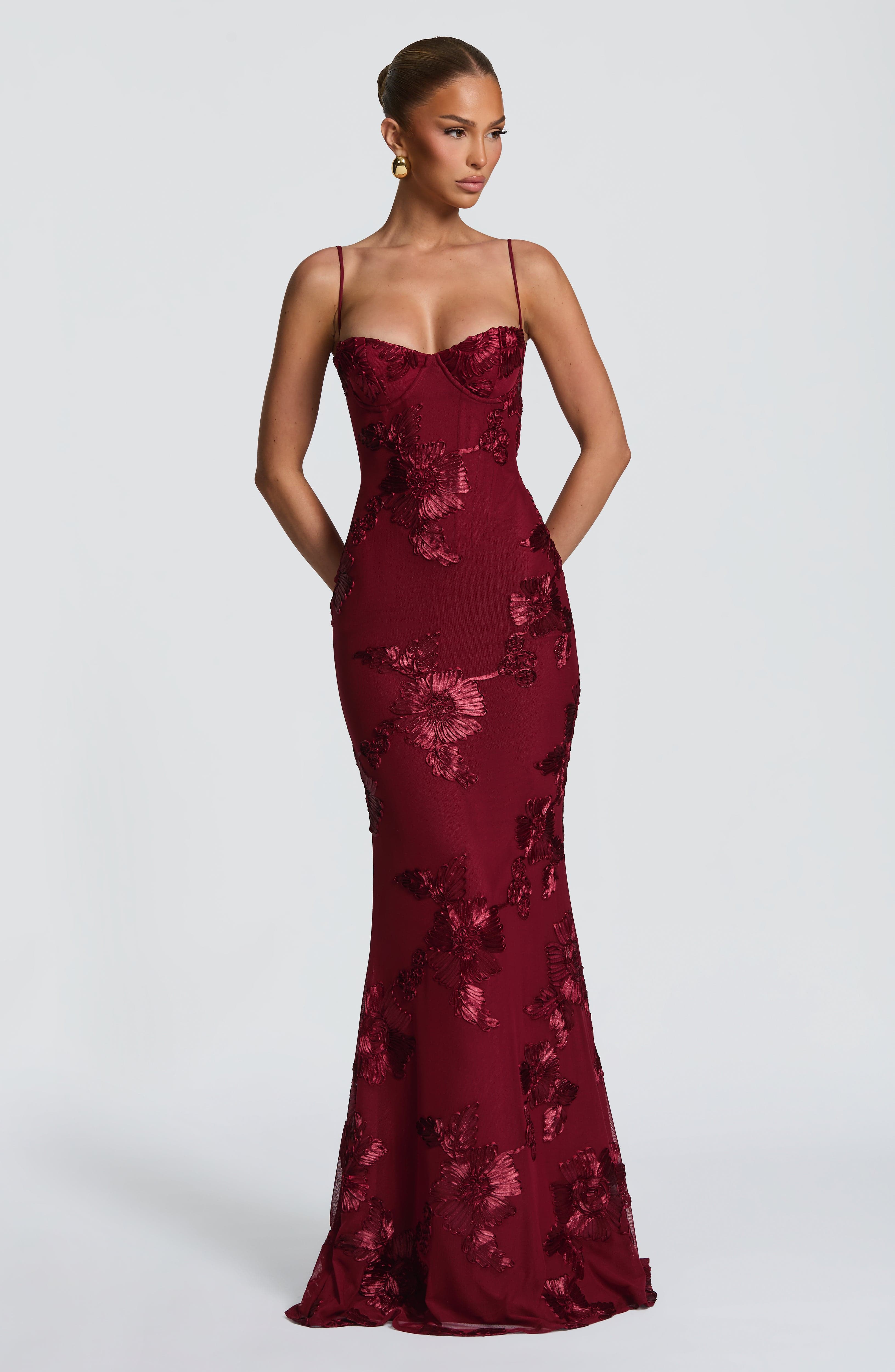Velours-Maxikleid