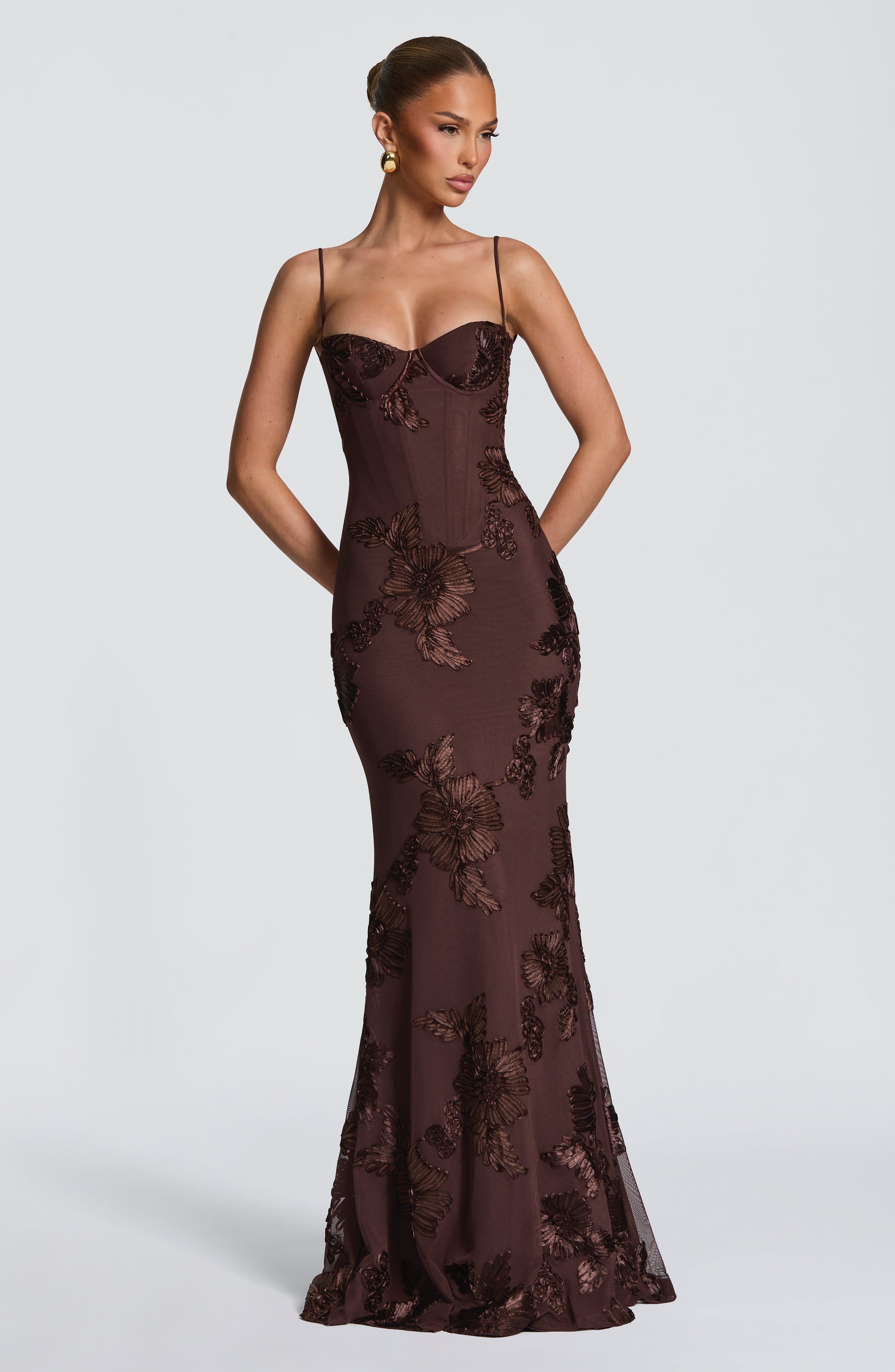 Velours-Maxikleid